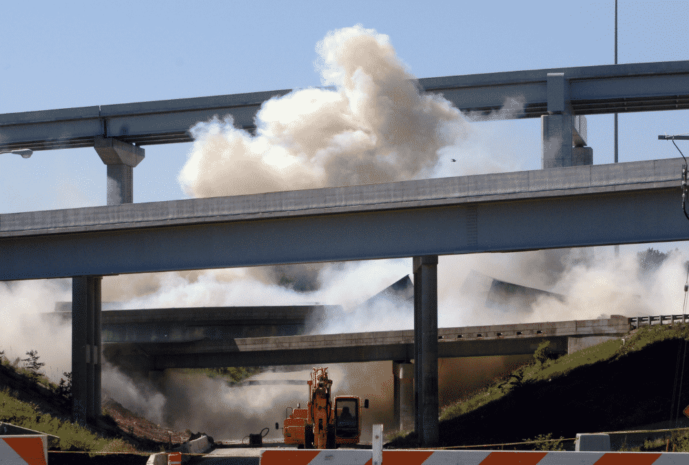 Concrete Bridge Being Demolished