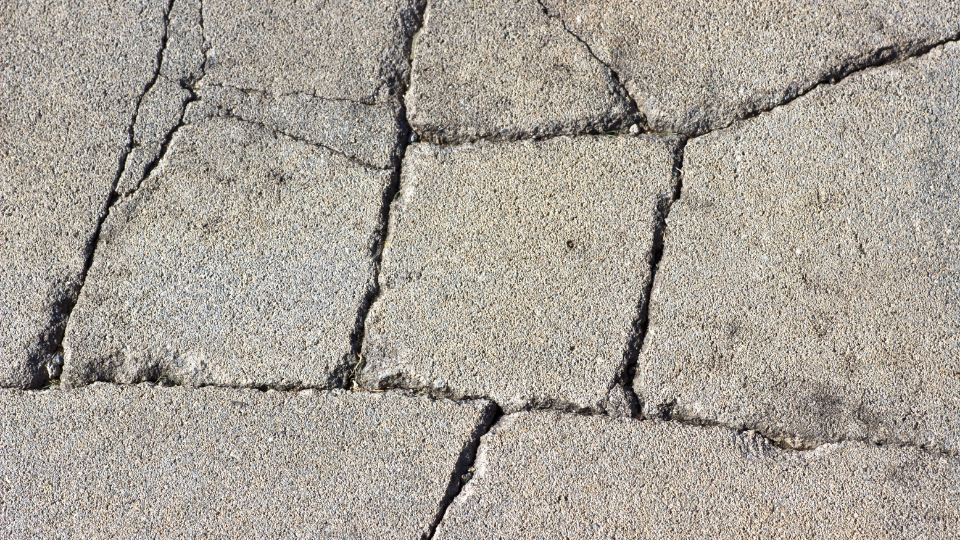 large concrete crack